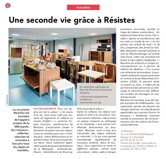 Article Métropole - Le Mag - Novembre 2015