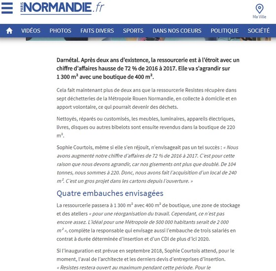 Article Paris-Normandie - mars 2018