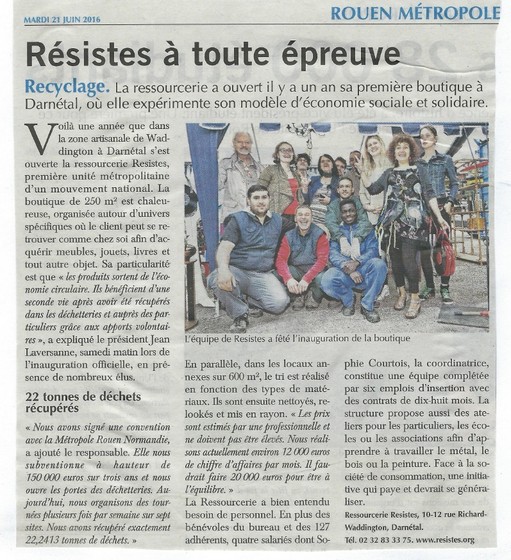 Article Paris Normandie - juin 2016